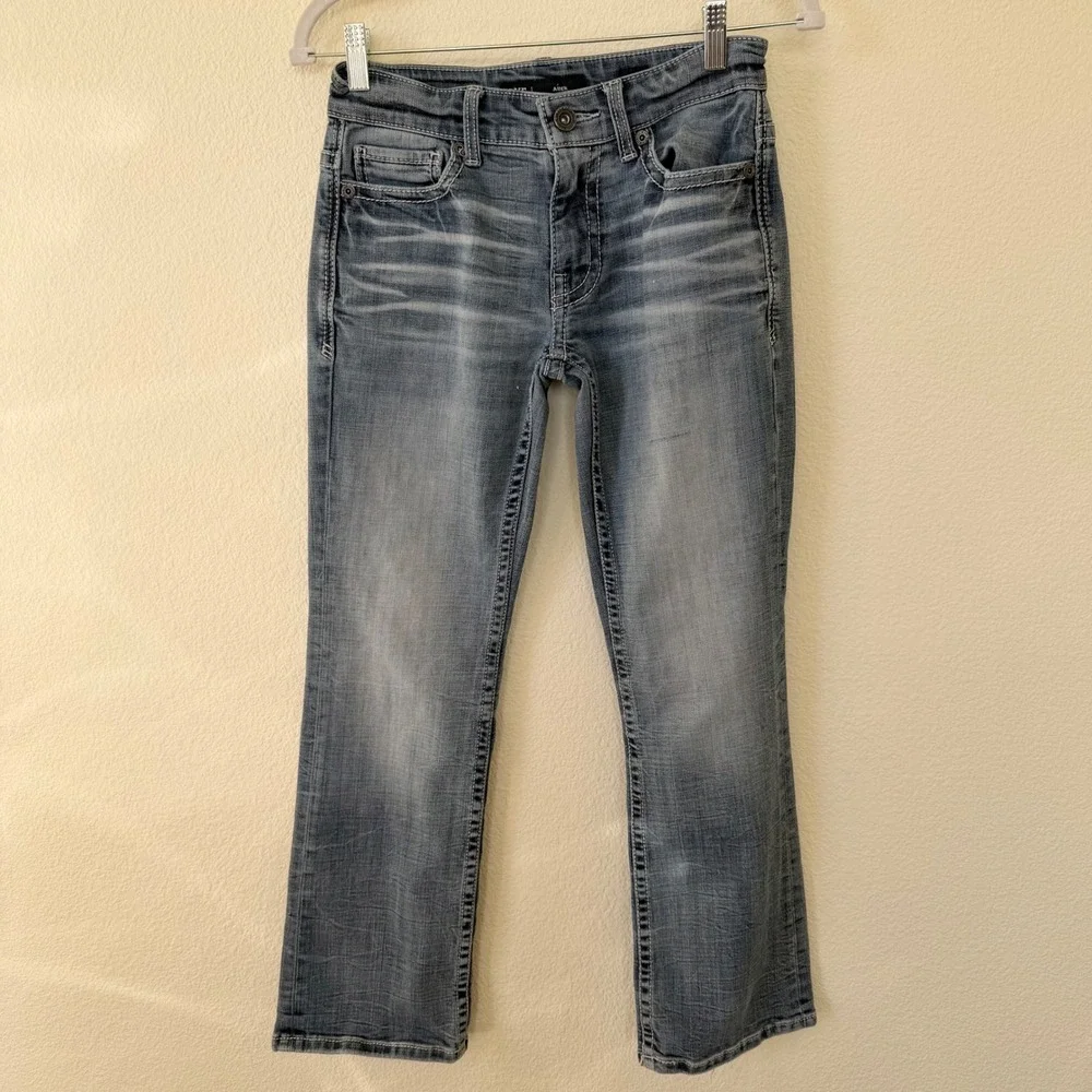Western BKE Aiden Bootcut Jeans Womens 27x30‎ Medium Wash Distressed Denim